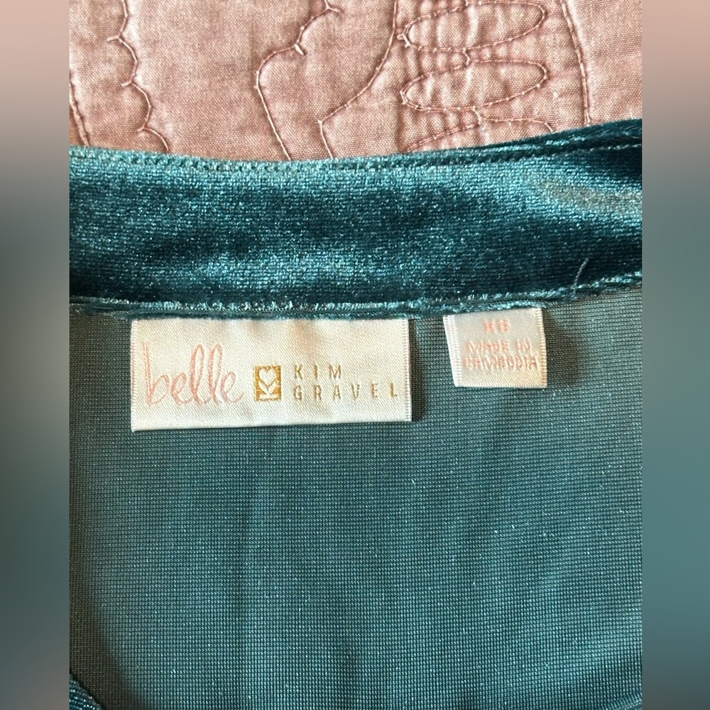 Belle by Kim Gravel teal Long Sleeve velvet - Picture 12 of 12